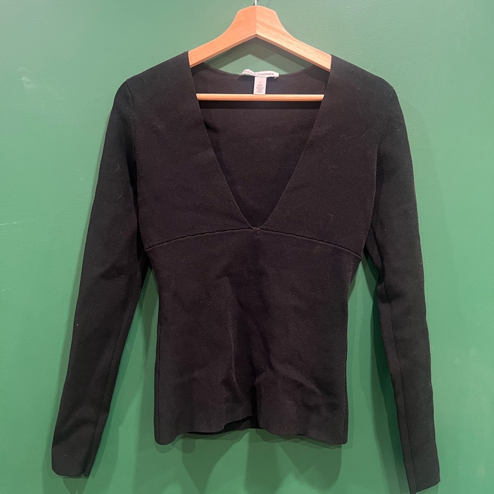 SOLD Black Deep V-Neck Top
